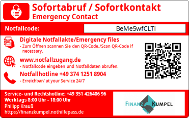 NotHilfePass Rückseite